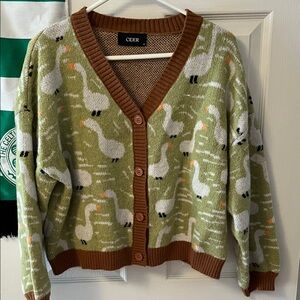 Cider Goose Print Cardigan